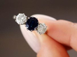sapphire diamond trilogy ring