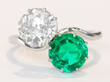 Emerald Diamond Twist Ring