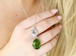 vintage peridot and diamond pendant