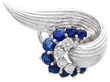 Side Image of 1950s Sapphire and Diamond Earrings White Gold