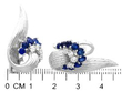 1950s Sapphire and Diamond Earrings with Ruler