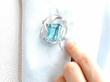 Wearing Aquamarine Vintage Brooch