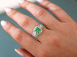 wearing Emerald and Diamond Ring