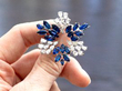 vintage sapphire and diamond brooch