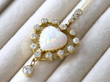 heart shaped opal diamond pendant