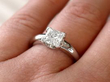 Princess Cut Diamond Ring ring on finger