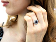 sapphire and diamond ring on hand