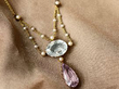 Aquamarine, Pearl and Amethyst Pendant