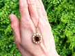 garnet and pearl pendant outside