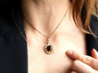 garnet pearl pendant wearing