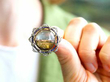 Holding Crystal Boat Brooch