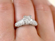white gold Diamond Engagement Ring on finger