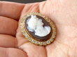 antique cameo diamond brooch
