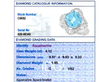 aquamarine diamond ring grading card