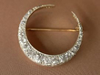 diamond gold crescent brooch