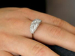 Diamond Dress Ring in White Gold on finger