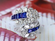 diamond sapphire white gold ring