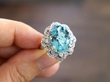 aquamarine and diamond ring