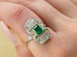 emerald diamond ring on hand
