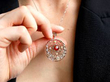 wearing garnet pendant