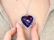 amethyst heart pendant wearing