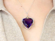 amethyst heart pendant on neck