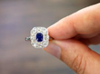 sapphire diamond cluster ring