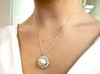 pearl and diamond pendant wearing