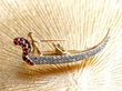 garnet and diamond gondola brooch