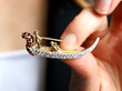 garnet gondola brooch