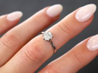 diamond platinum ring on finger