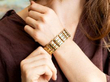 rose and yellow gold bracelet being worn
