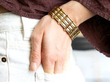 wearing rose and yellow gold bracelet
