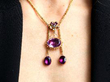 wearing amethyst pendant