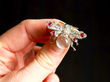 moonstone insect brooch