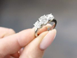 diamond trilogy ring in platinum