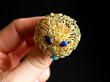 gold lapis lazuli brooch