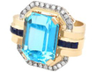 vintage blue topaz and sapphire ring