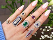 gemstone rings on hand