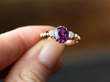 purple sapphire and diamond ring