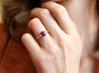 purple sapphire and diamond ring wearing