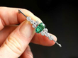 Holding Emerald Bar Brooch