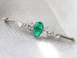 Emerald Bar Brooch Close Up