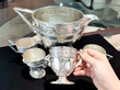 antique Spanish silver jug and cups