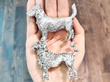 silver animals in hand