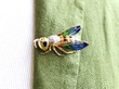 Wearing Plique a Jour Brooch