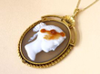 antique cameo yellow gold pendant