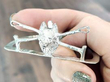 Fox Head Menu Holder in Sterling Silver