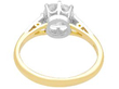 diamond and yellow gold engagement ring back