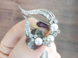 Vintage Pearl and Diamond White Gold Brooch